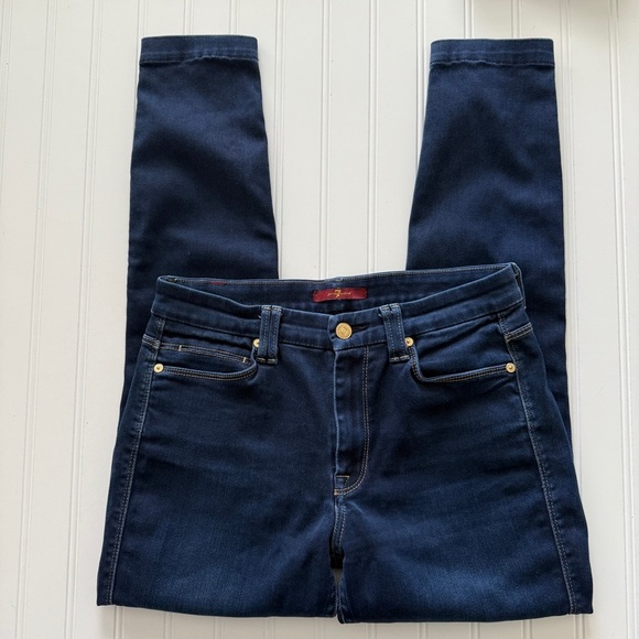 7 For All Mankind Women’s Skinny Jeans Dark Wash Size 28 - Picture 1 of 5